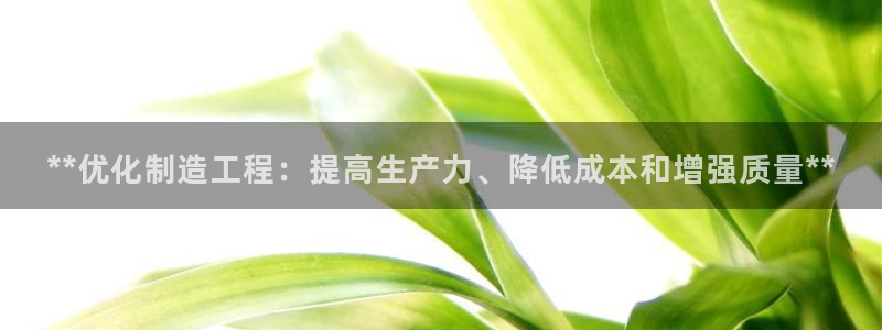 彩神vlll游戏特色:**优化制造工程:提高生产力、降低成本 彩神vlll游戏特色:**优化制造工程:提高生产力、降低成本